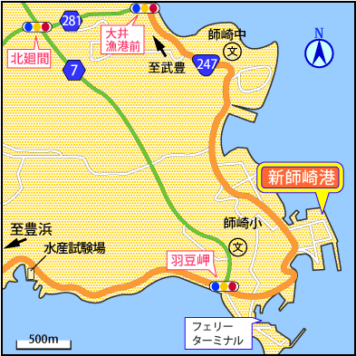 愛知県師崎漁港周辺図　釣り場サイトFISH&MAPS